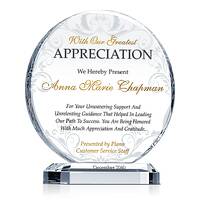 Circle Crystal Appreciation Award – Personalized Employee Recognition Gift