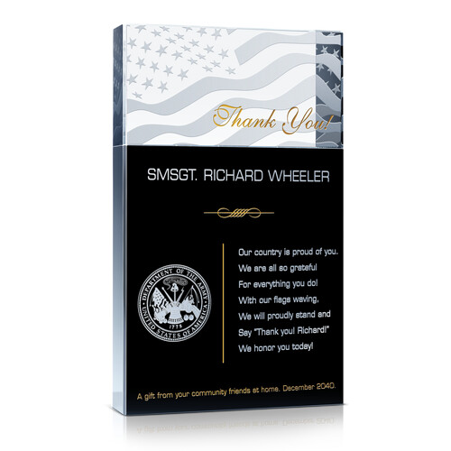 Military Thank You Award Wording