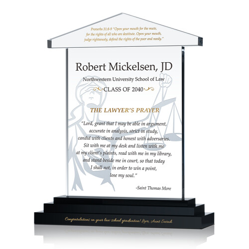 Graduation Wishes with Lawyer's Prayer