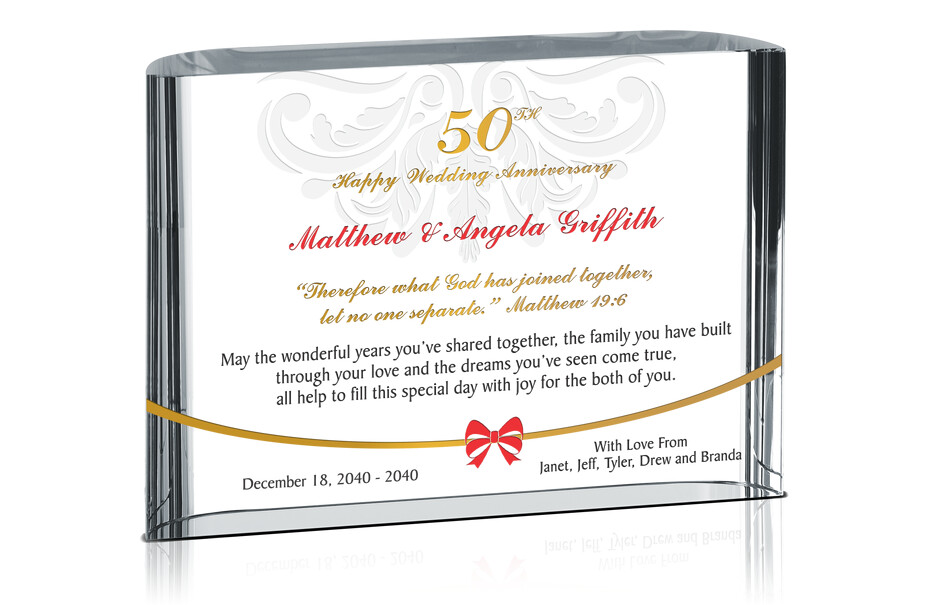 Custom Christian 50th Golden Wedding Anniversary Gift for Couple