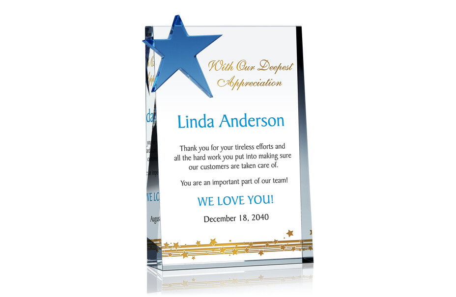 Star Employee Recognition Plaque