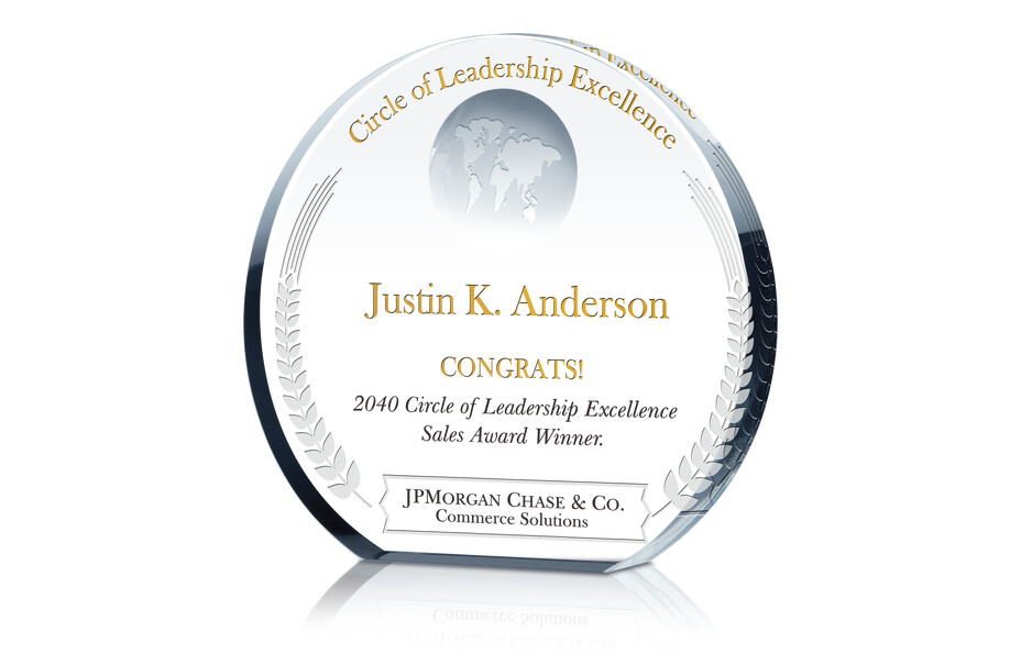 Crystal Globe Circle of Leadership Award Trophy