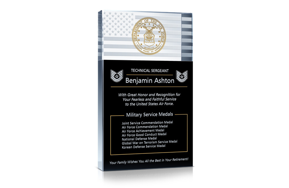 Air Force Service Medals Gift Plaque