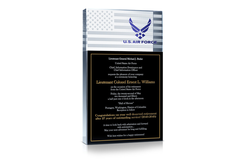 Air Force Retirement Ceremony Invitation Gift