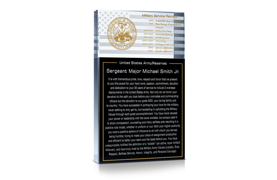 Army Service Recognition Award