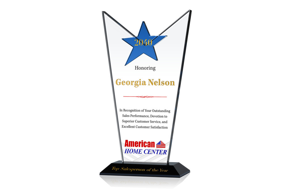 Star Crystal Top Salesperson Award Trophy