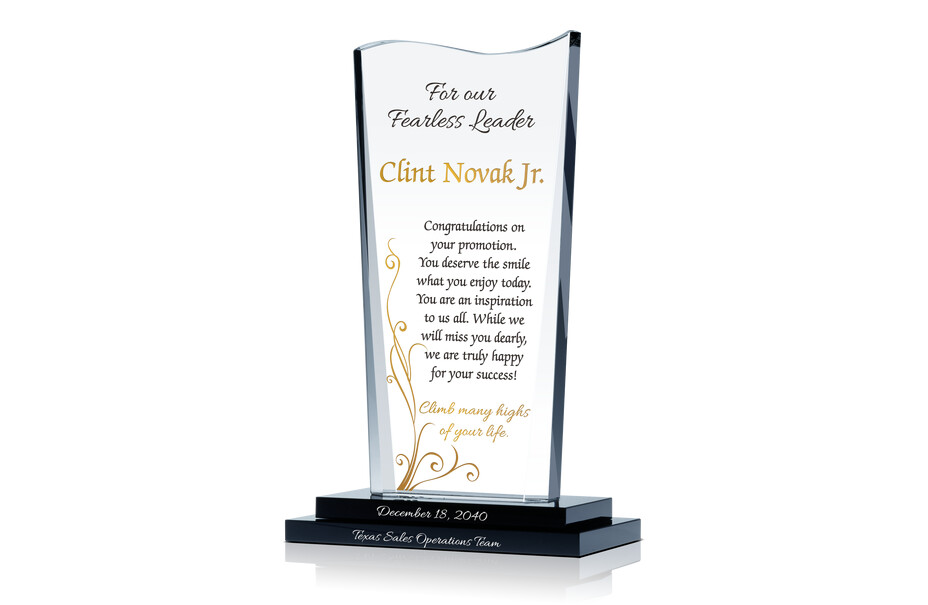 Personalized Crystal Boss/Manager Promotion Congratulation Gift