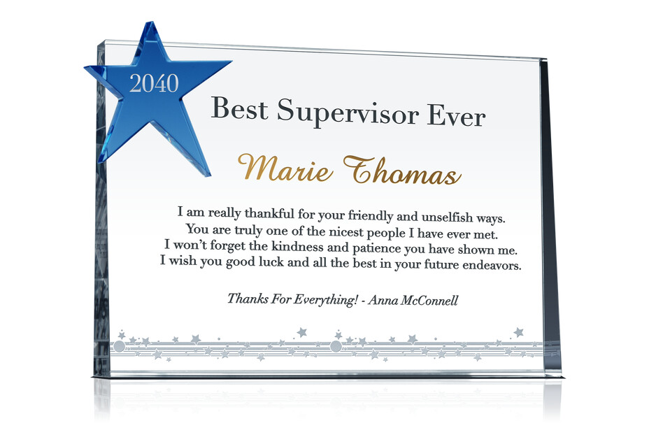Recognition Gift for Best Supervisor