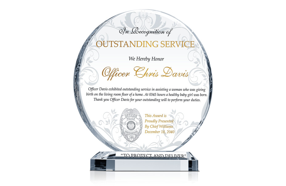 Police Officer Award for Outstanding Service 
