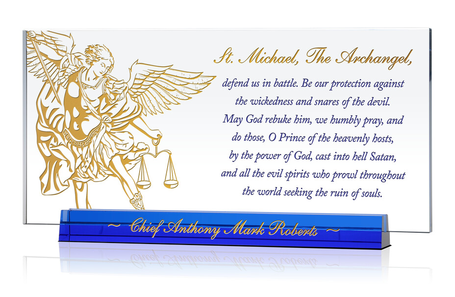 St Michael Prayer Gift Plaque for Police chief