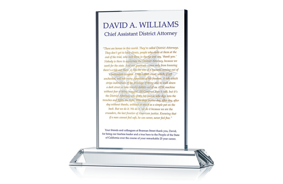 District Attorney Quote Plaque