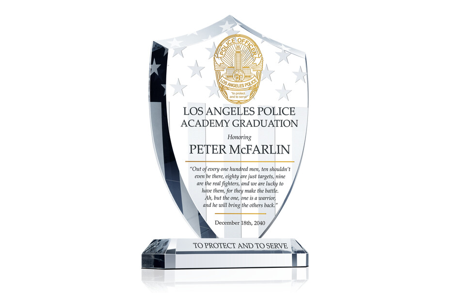 LAPD Academy Graduation Award Plaque