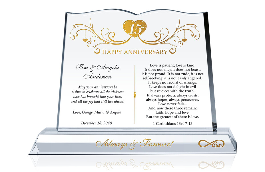 15 Years Anniversary Gift for Couple