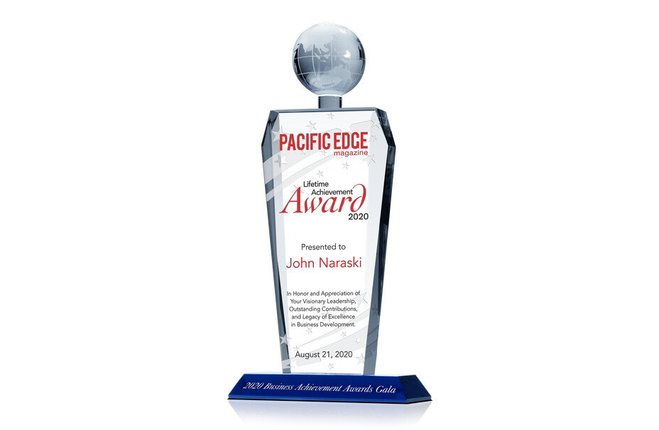 Crystal Global Business Lifetime Achievement Award Trophy
