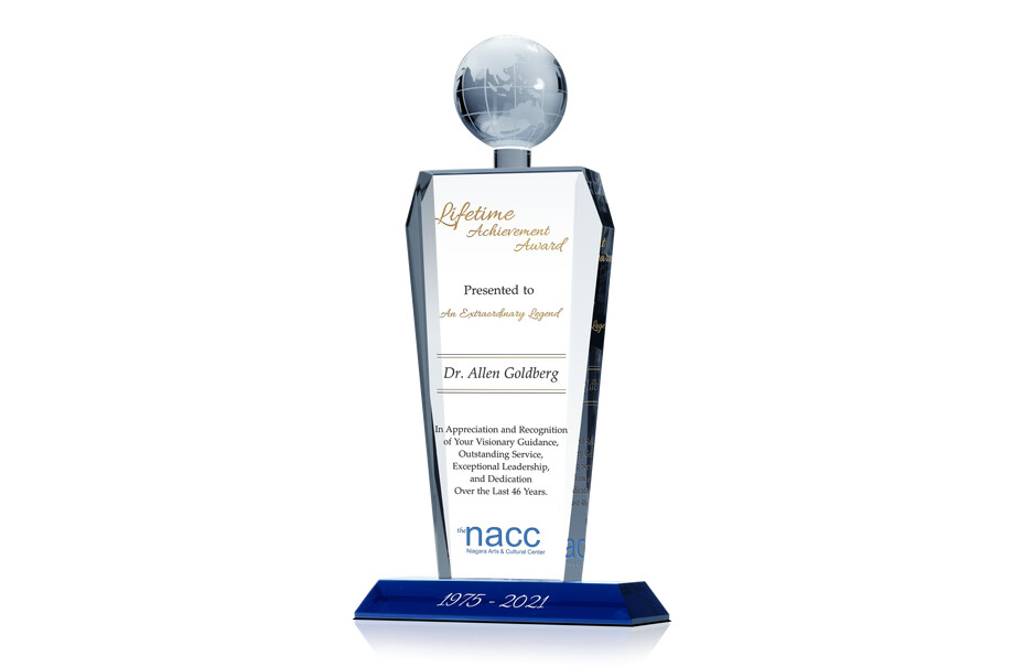 Personalized Crystal Lifetime Achievement Award Trophy