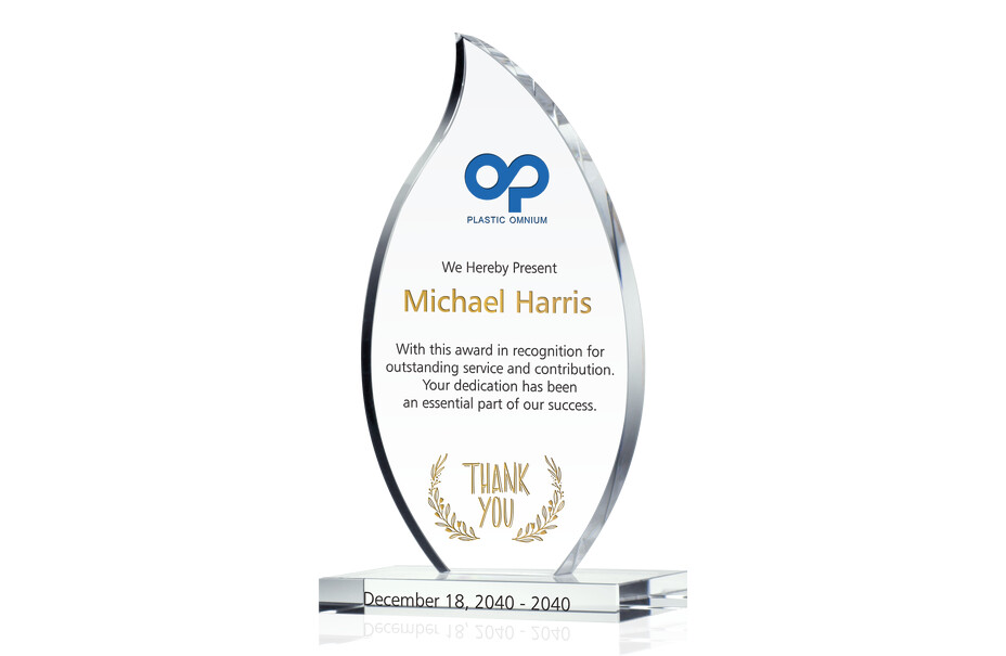 Crystal Flame Employee Service Appreciation Award