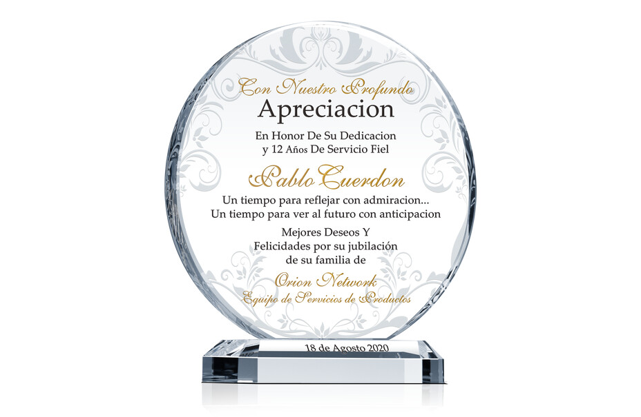 Regalo de Apreciación Por Jubilación
