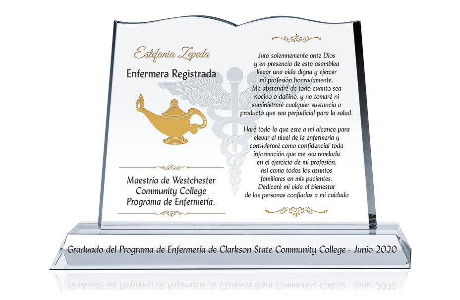 Placa de Regalo de Graduación de Enfermería