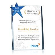 Crystal Star Retirement Gift Plaques