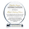 Circle Shaped Crystal Pastor Appreciation Gift Plaque