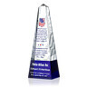 Police Officer Retirement Plaque – Personalized Crystal Obelisk Award with Flag Design