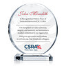 Circle Crystal Retirement Appreciation and Recognition Award Plaque for Government Employees