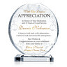 Crystal Custom Employee and Coworker Retirement Farewell Gift Plaque