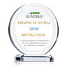 Employee of the Year Crystal Plaque – Custom Engraved Corporate Award