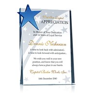 Crystal Star Retirement Gift Plaques