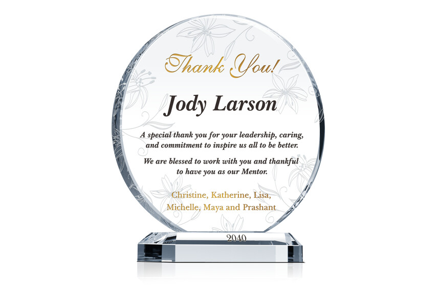 Circle Appreciation Gift Plaques