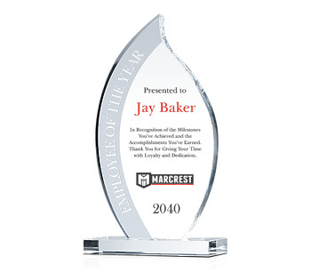 Crystal Flame Employee of the Year Award Plaque