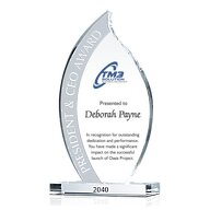 Crystal Flame Employee of the Year Award Plaque