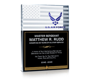USAF Service Recognition Gift Plaque