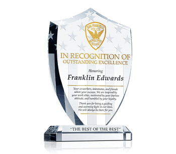 Police Shield Recognition Plaque