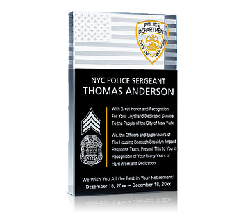 Police Retirement Plaque