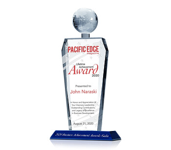 Crystal Global Business Lifetime Achievement Award Trophy