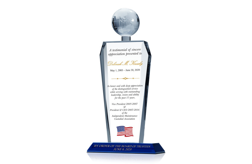 Crystal Board Member Going Away Gift