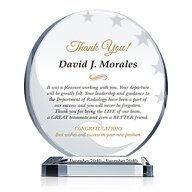 Personalized Crystal Circle Award Plaque for Appreciation, Retirement ...