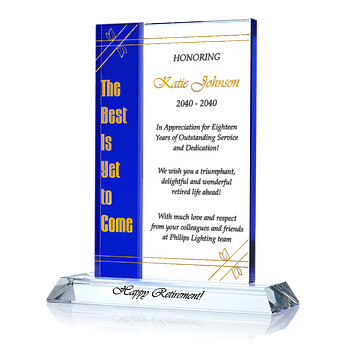 Crystal Central Personalized Happy Retirement Gift Portugal